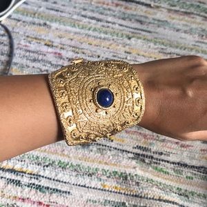 Vintage lapis gold cuff